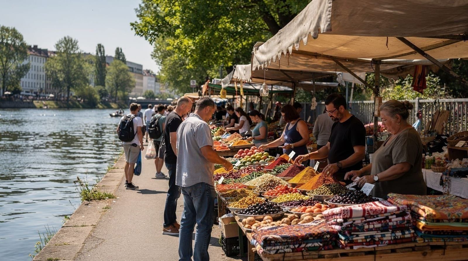 Türkenmarkt Berlin — the Turkish market on Maybachufer canal